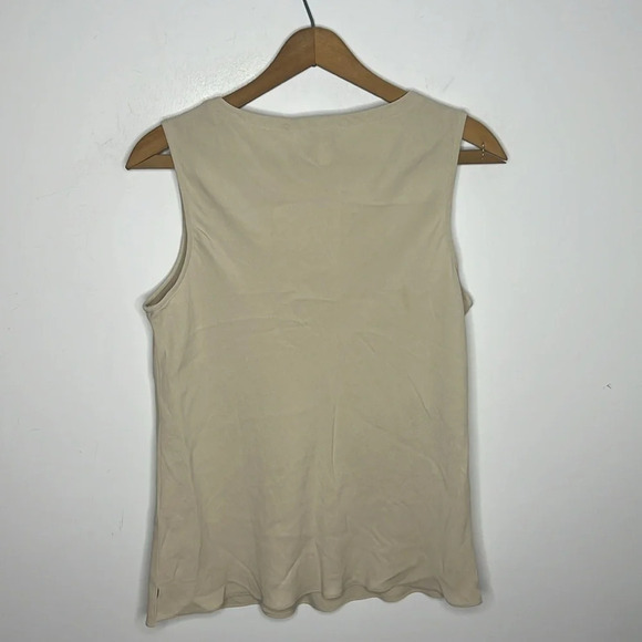 EILEEN FISHER Silk Blend Cream Tan Sleeveless Blouse - Picture 5 of 9